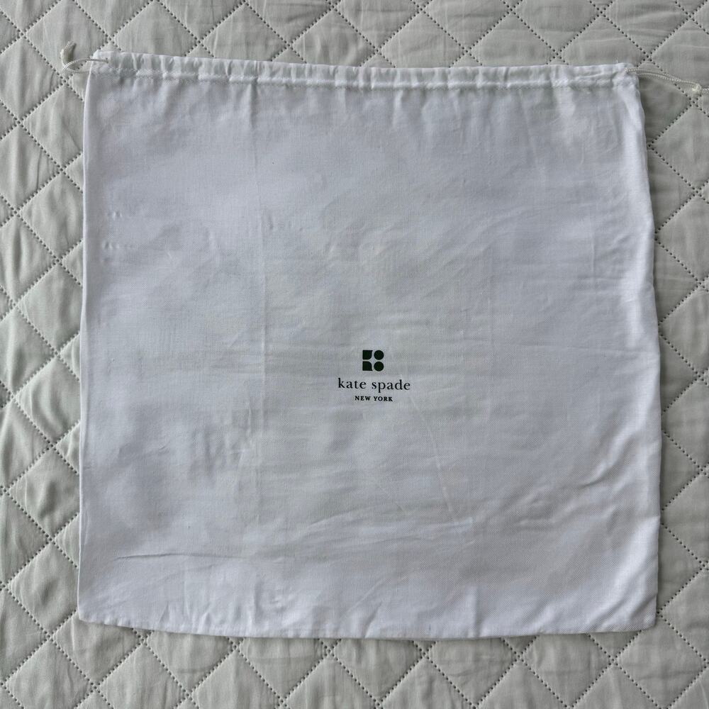Kate Spade New York Large Dust Bag White Drawstring Storage Bag 17x17 Cotton